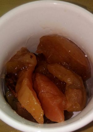 Una foto de Manzanas verdes y membrillos asados