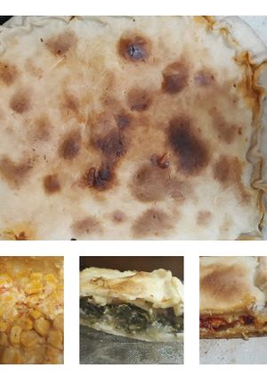 Una foto de Tartas de choclo y calabacín c/acelga y atún/ cebolla y morrón