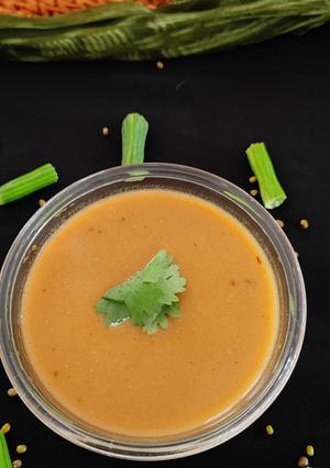 A picture of Moong Drumstick soup(healthy,all weather soup).