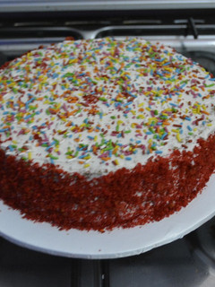 A picture of Red velvet #cakedecorationchallenge.