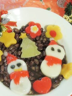 聖誕雪人紅豆湯圓 的食譜成品照片