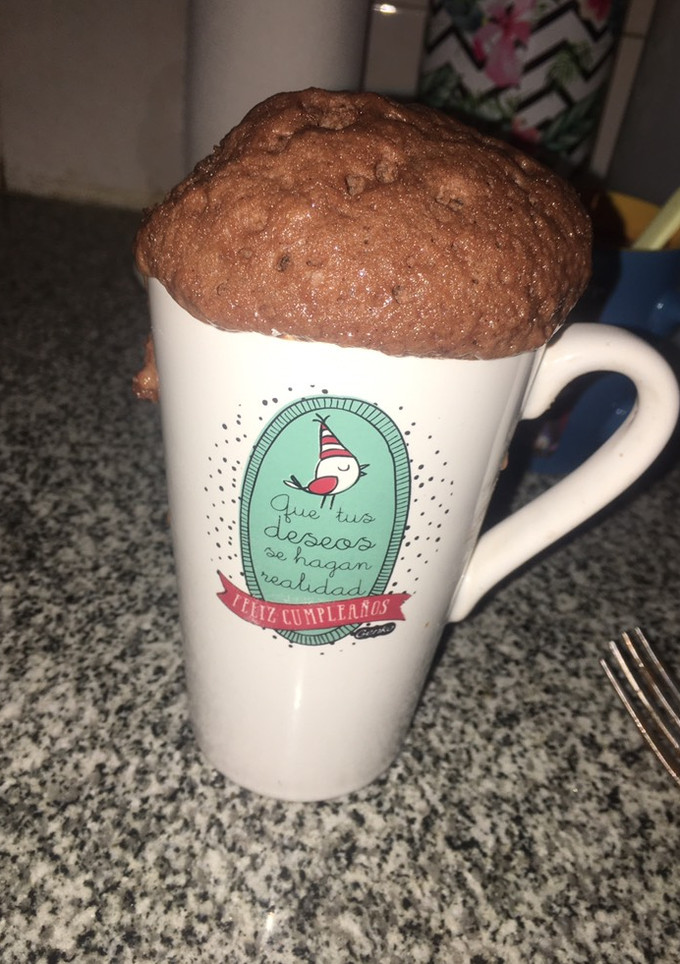 Una foto de Torta de chocolate en taza