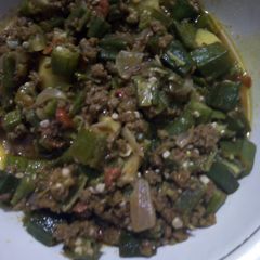 A picture of Keema bhindi.