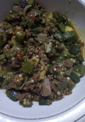 A picture of Keema bhindi.