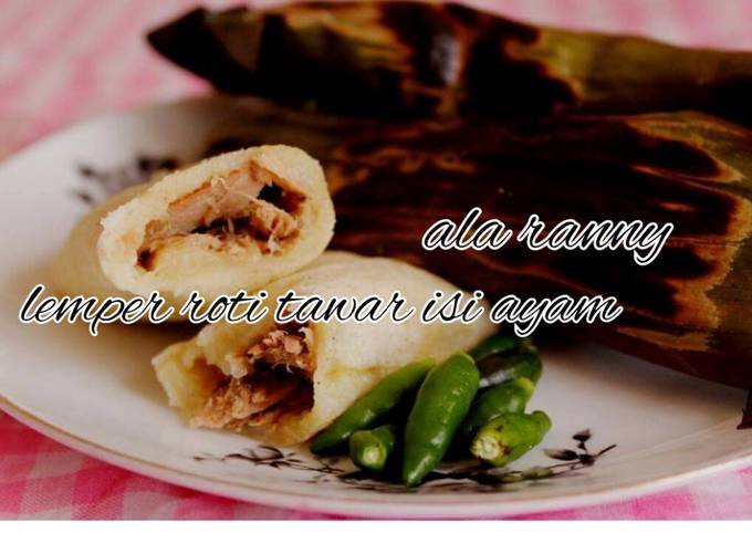 Lemper roti tawar isi ayam