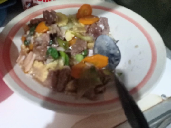 Cara Mudah Menyiapkan Resep Cah sapi tumis pokcoy jagung muda wortel yang Lezat