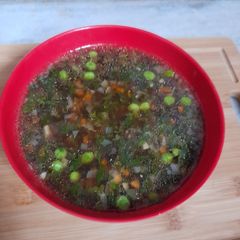 A picture of Lemon coriander almond soup.