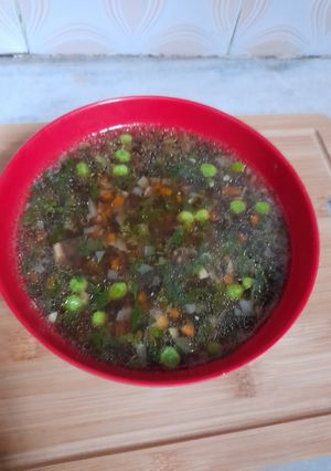A picture of Lemon coriander almond soup.