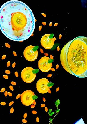 A picture of Mango Rabri Tarts.