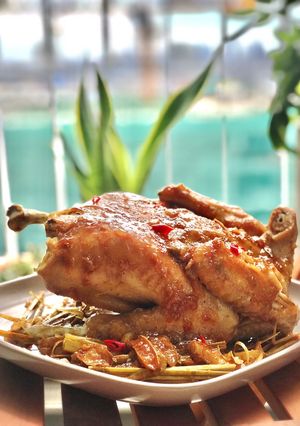 Hình của món Gà hấp mắm.