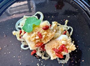 Foto di Merluzzo al forno con bacche di goji