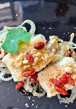 Foto di Merluzzo al forno con bacche di goji