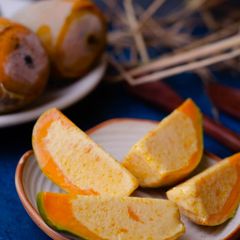 A picture of Ice Cream Stuffed in Mangoes Recipe.