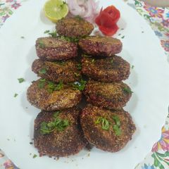 A picture of Purple sweet potato cutlets.