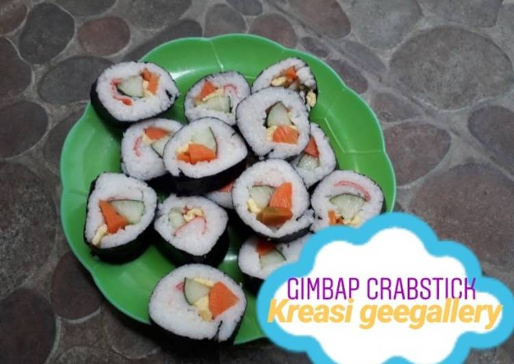 Cara Gampang Membuat 12. Gimbap crabstick Anti Gagal