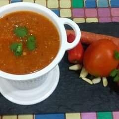 A picture of Carrot, tomato & cabbage ki chutney or gravy.