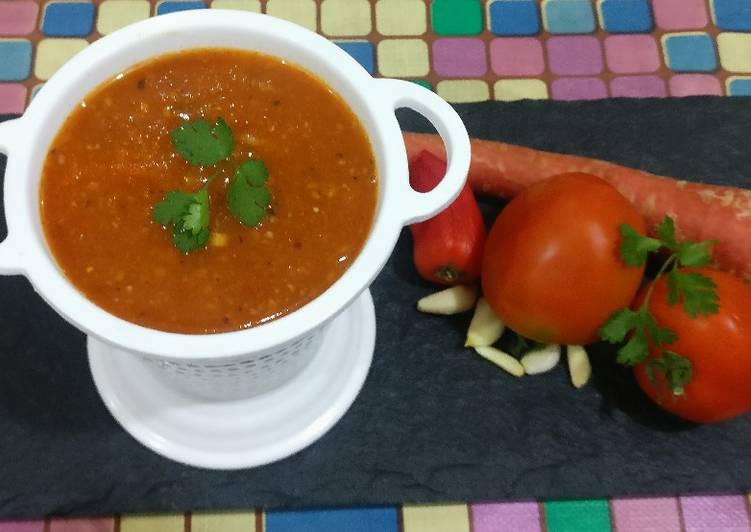 Step-by-Step Guide to Prepare Quick Carrot, tomato &amp; cabbage ki chutney or gravy