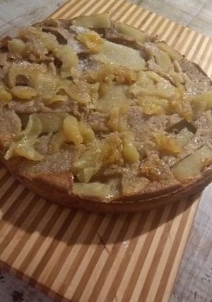 Una foto de Torta proteica al revés de manzana