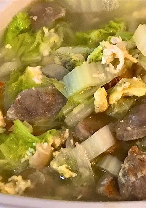 Foto resep Sawi cah Baso Telur