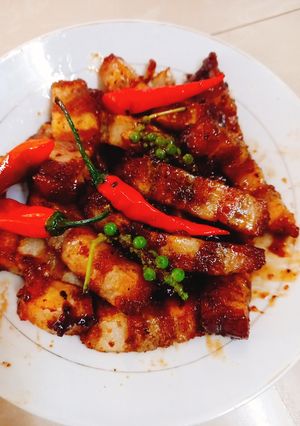 Hình của món Ba rọi kho khô (món chay).