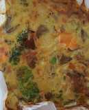 氣炸鍋-蔬菜烘蛋花椰菜洋蔥舞菇