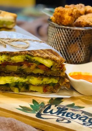 A picture of Whosayna’s Mumbai Sandwich.
