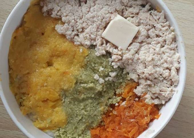 Resep Bubur warna warni (jagung, edamame,buncis,wortel,ayam)- MPASI, Lezat