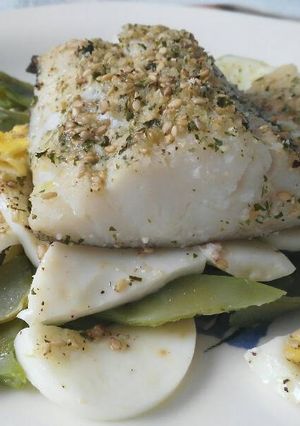 Una foto de Bacalao con judías al horno
