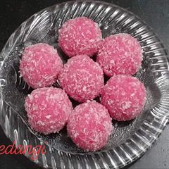 A picture of Roohafza Coconut Ladoo.
