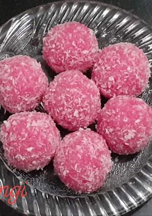 A picture of Roohafza Coconut Ladoo.