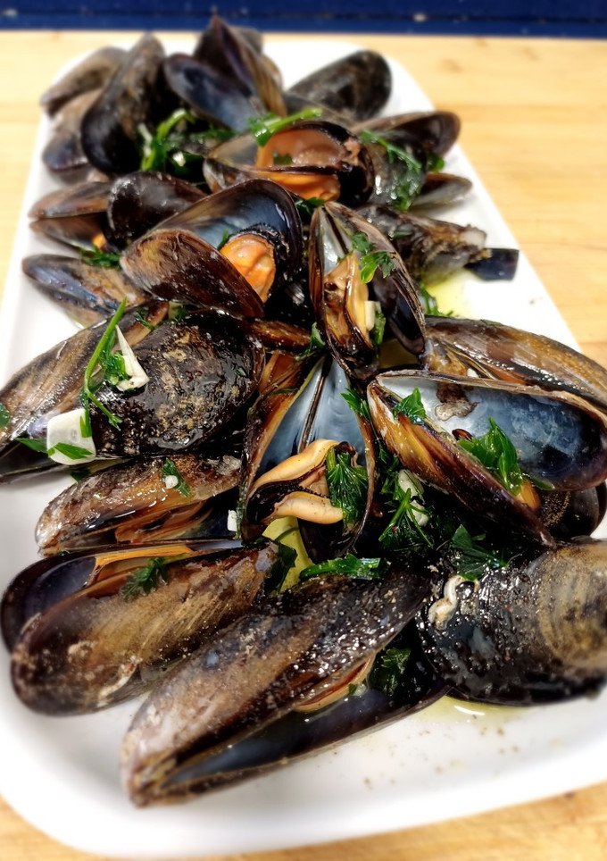 Una foto de Mejillones a la plancha