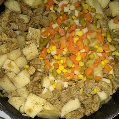A picture of Hearty homemade soup.