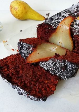 Une photo de Cake poires chocolat