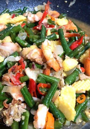 Foto resep Tumis udang kacang panjang