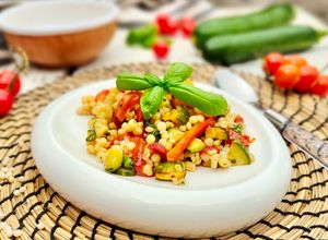Foto di Fregula sarda con verdure