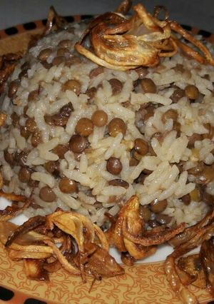 صورة لوصفة رز بعدس🍚