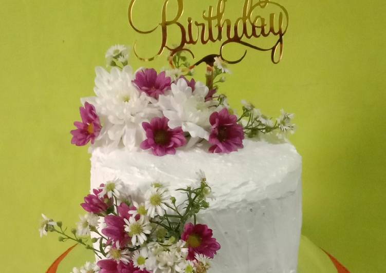 Cara Gampang Membuat Simple rustic birthday cake, Enak