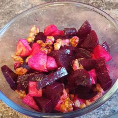 A picture of Beetroot, walnut and apple salad (Zia Enza's salad).