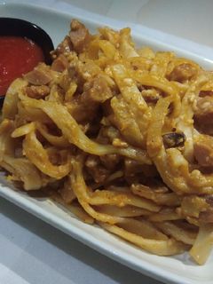 Foto resep Fettucine carbonara with bbq sauce