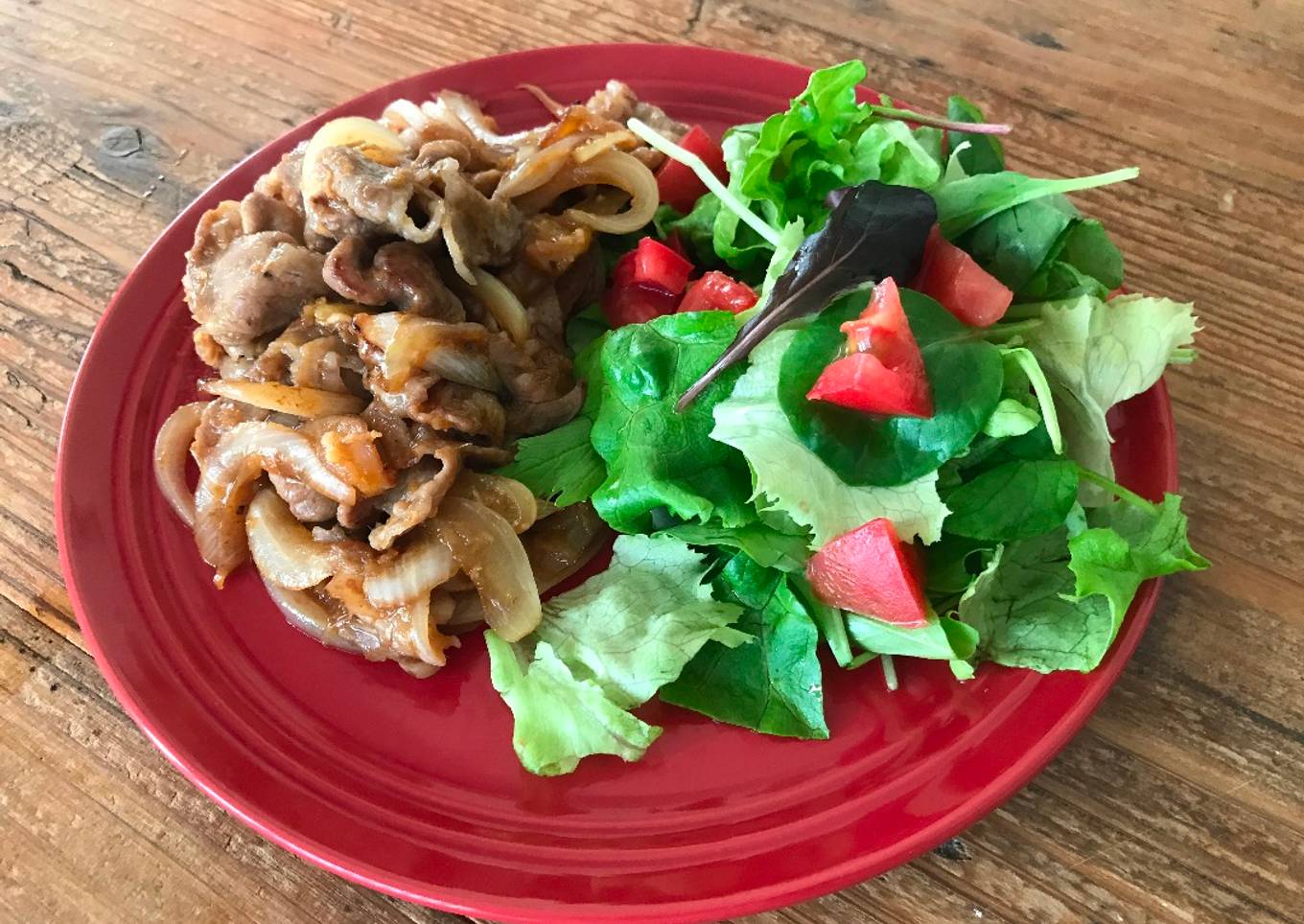 Ginger pork (shogayaki) with secret ingredient