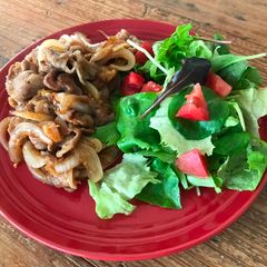 A picture of Ginger pork (shogayaki) with secret ingredient.