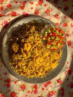 عکسی از دستور هواری میگو یا پلو میگو جنوبی