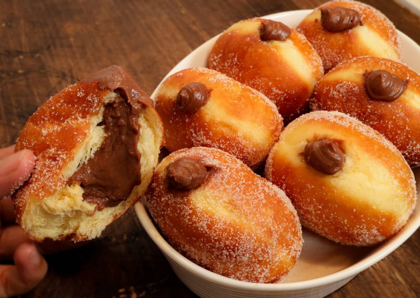 Cara membuat donat isi krim coklat