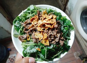 Hình của món Gỏi rau càng cua thịt bò.