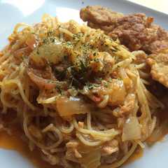 รูปของ Spaghetti sauce tuna with chicken karaage