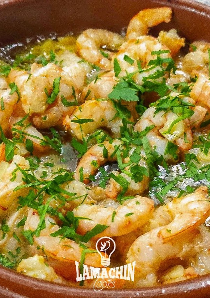 Una foto de Gambas al ajillo (con truco)