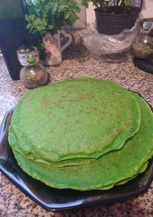 Una foto de Panqueques de espinaca 🥬🥙