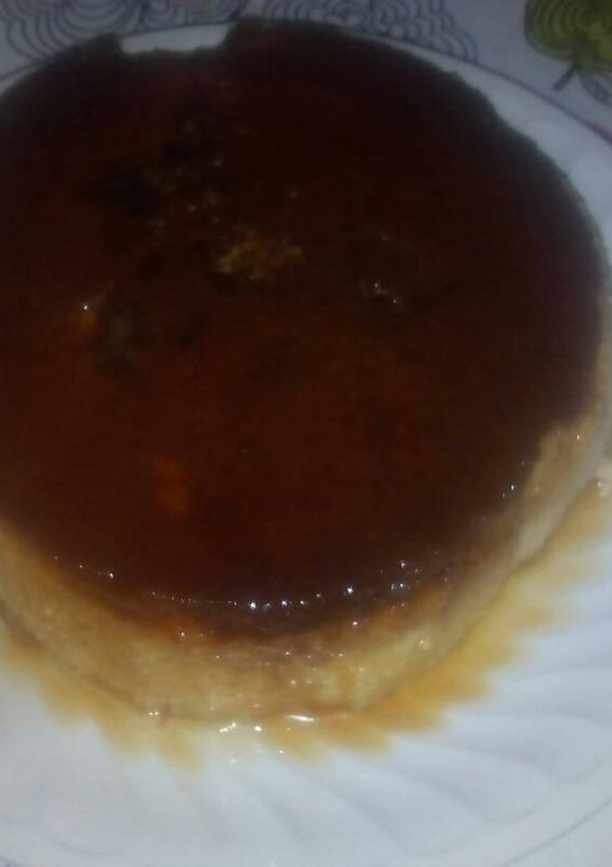 Una foto de Flan de turron de chocolate blanco 