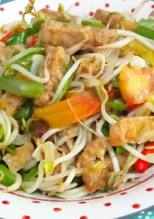 Foto resep Tumis touge buncis tempe sehat