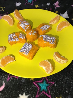 A picture of Orange burfi.